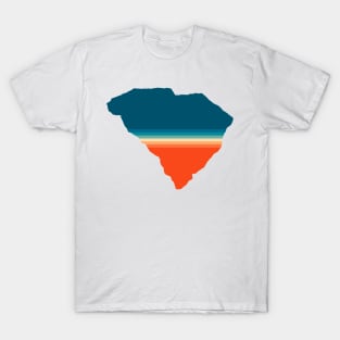 South Carolina State Retro Map T-Shirt